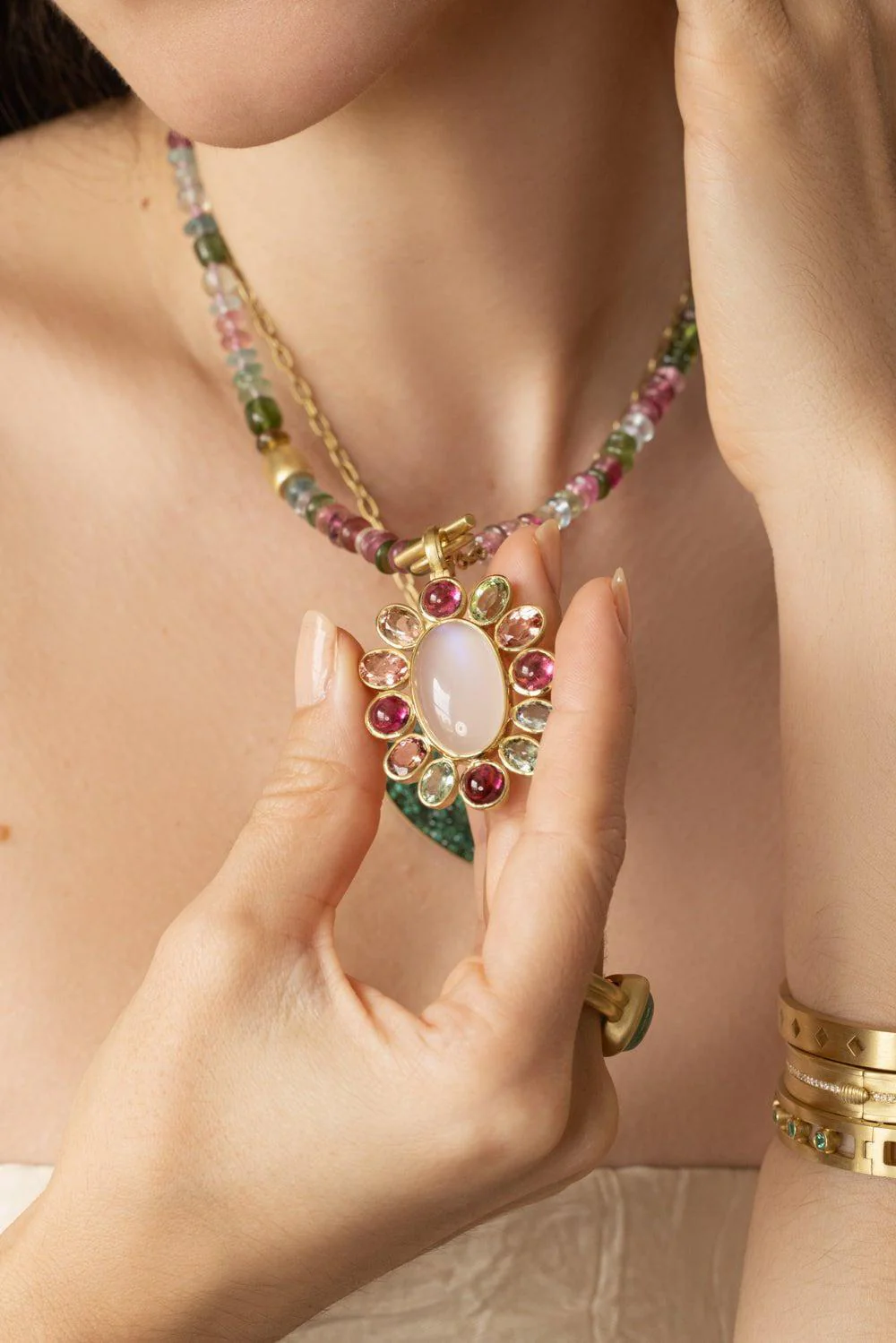 Tourmaline Moonstone Pendant - Image 3