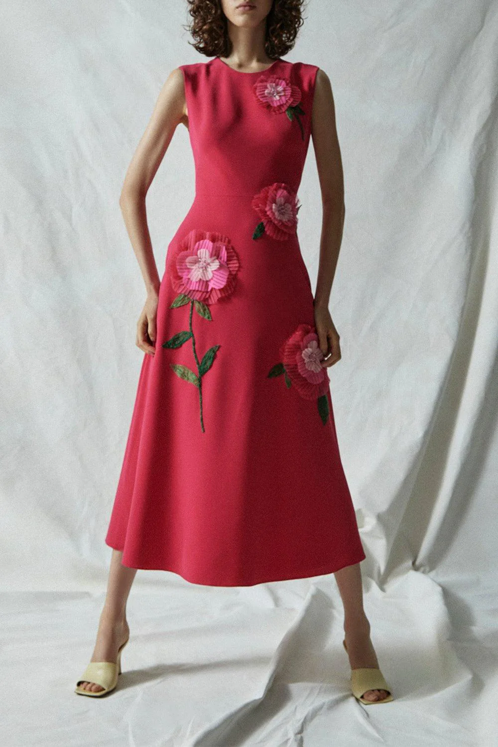 Embroidered Full Skirt Dress - Image 2