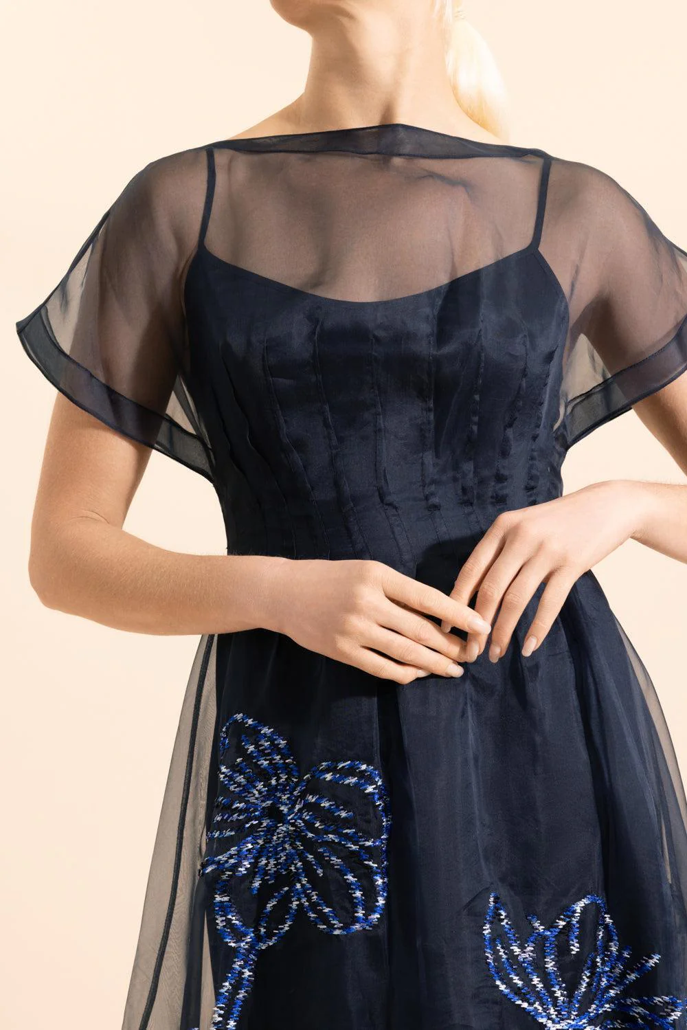 Embroidered Short Sleeve Dress - Image 3