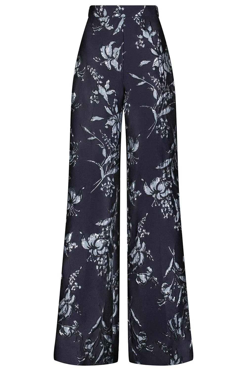 Metallic Floral Wide Leg Pant