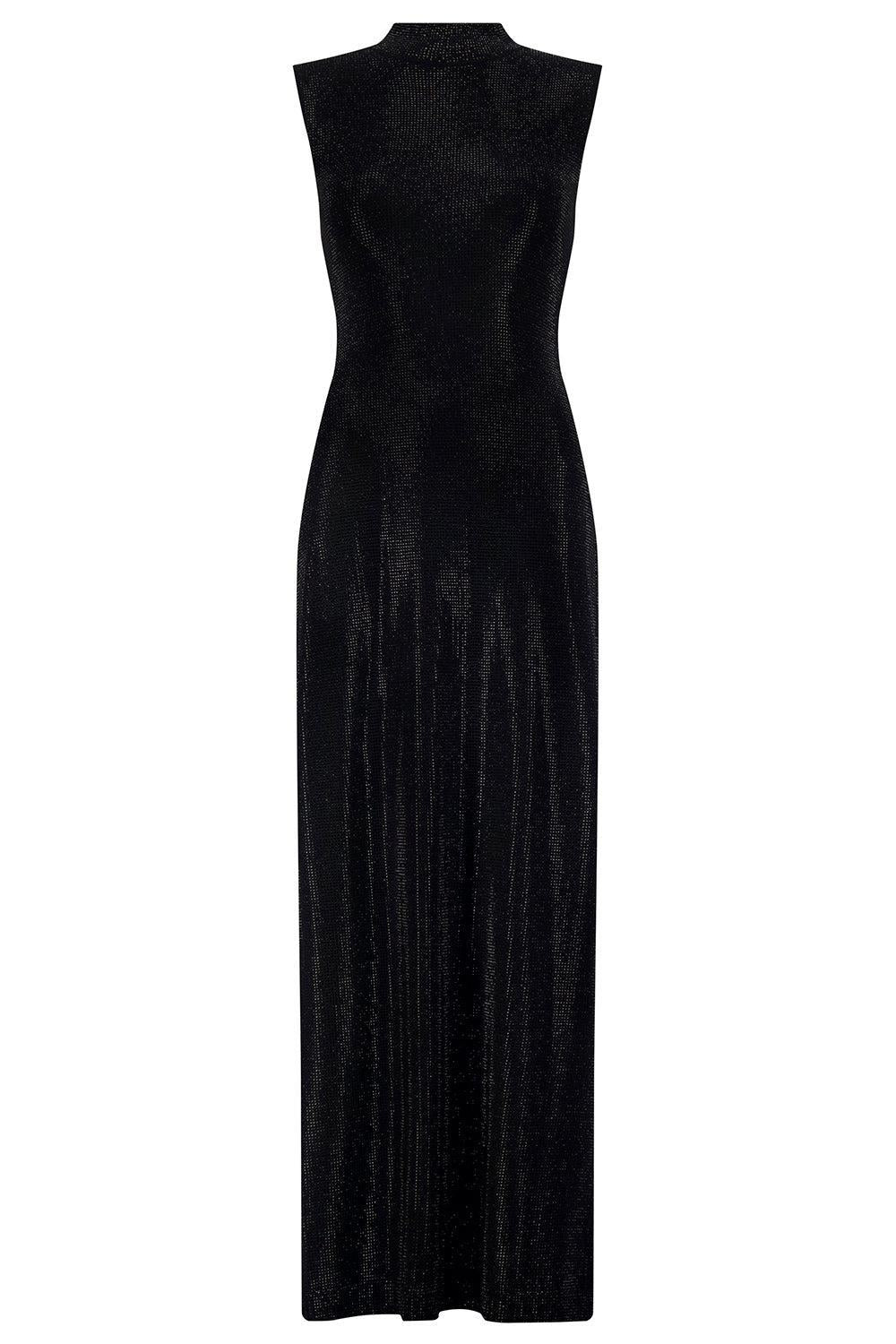 Rhinestone Mock Neck Dress