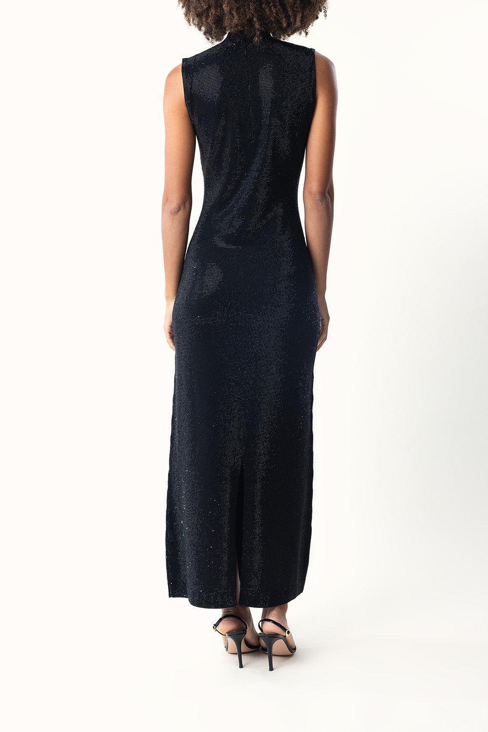 Rhinestone Mock Neck Dress - Image 4