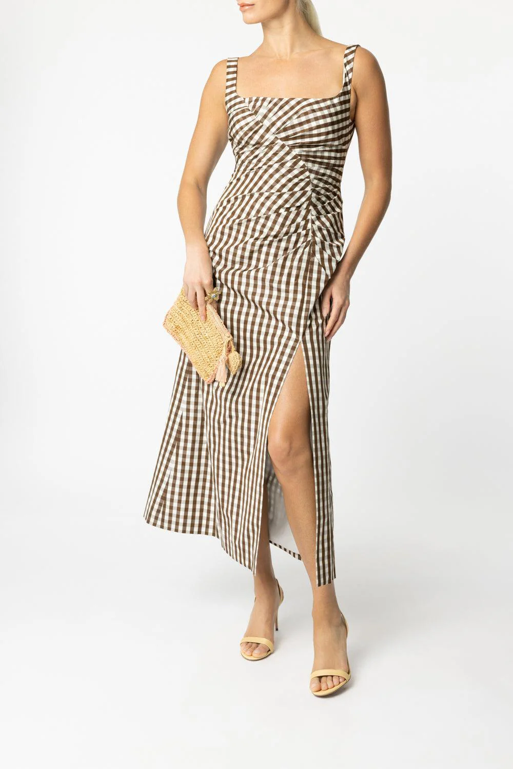 Ruched Square Neck Sheath Dress - Image 2
