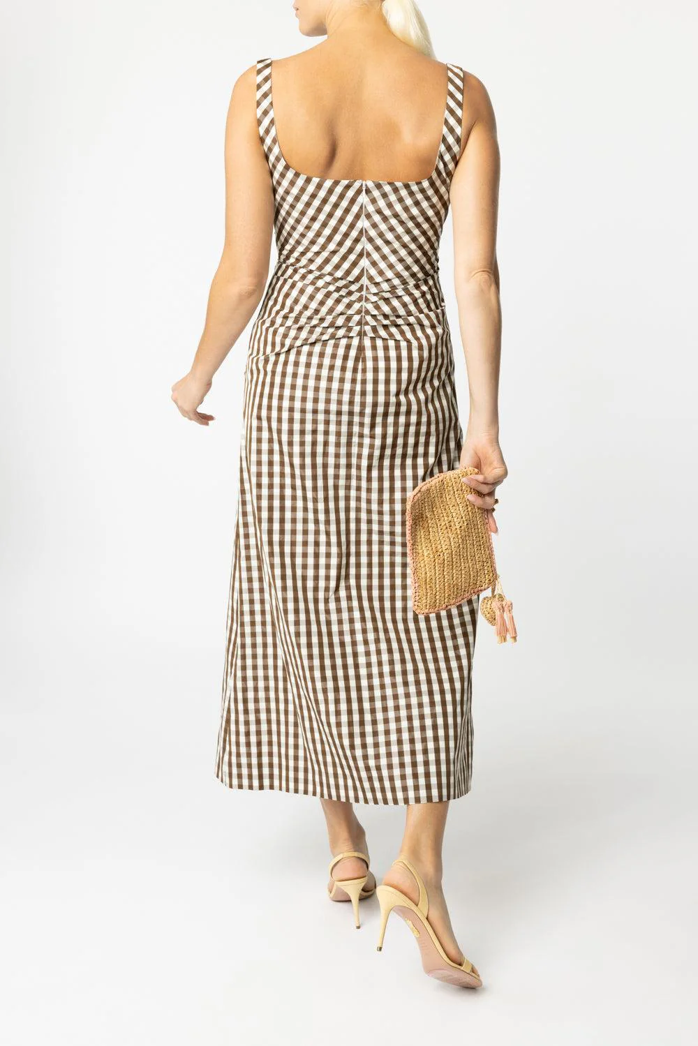 Ruched Square Neck Sheath Dress - Image 4