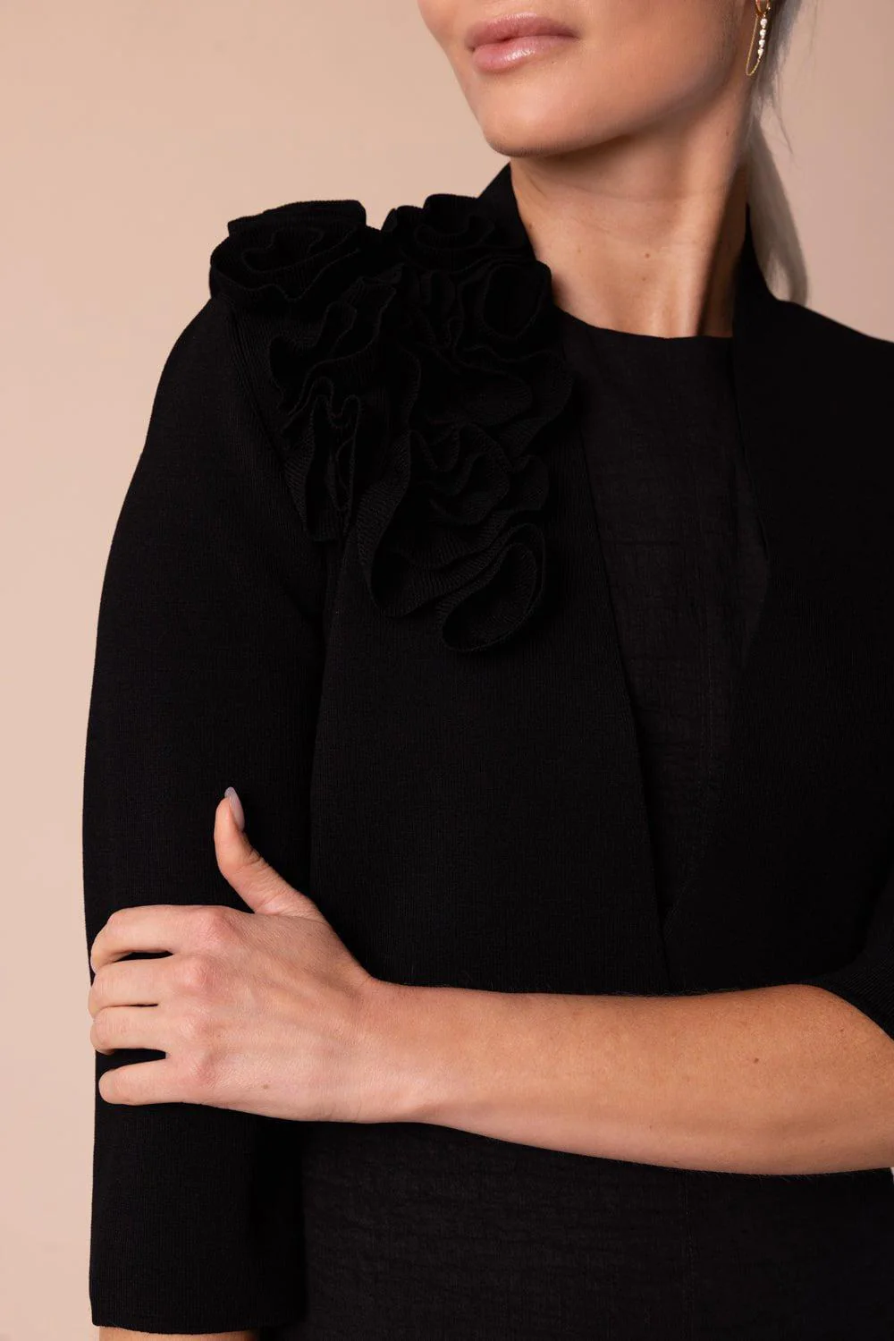 Ruffle Bolero - Black - Image 3