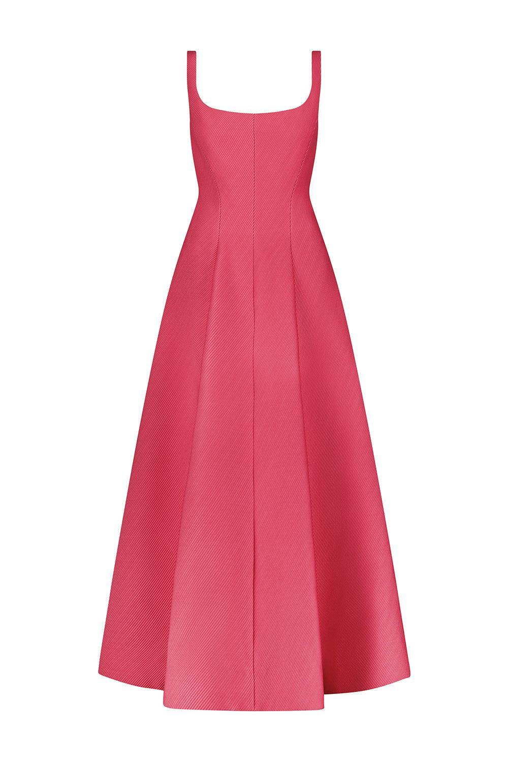 Seam Detail Scoop Neck Midi Dress