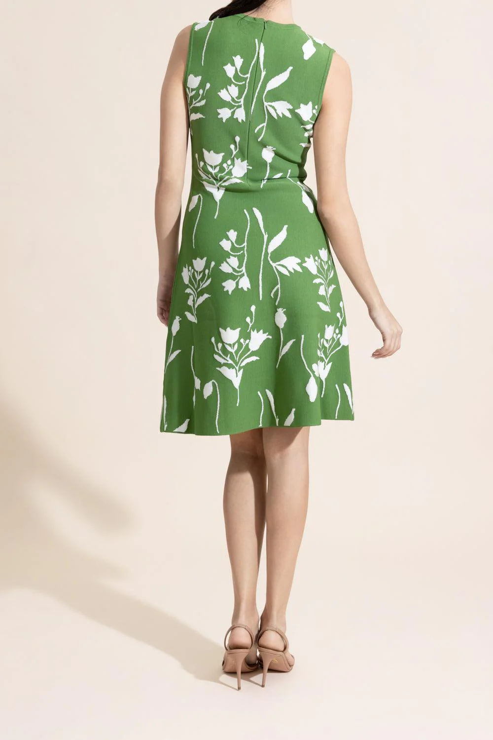 Sleeveless Floral Knit Mini Dress - Image 4