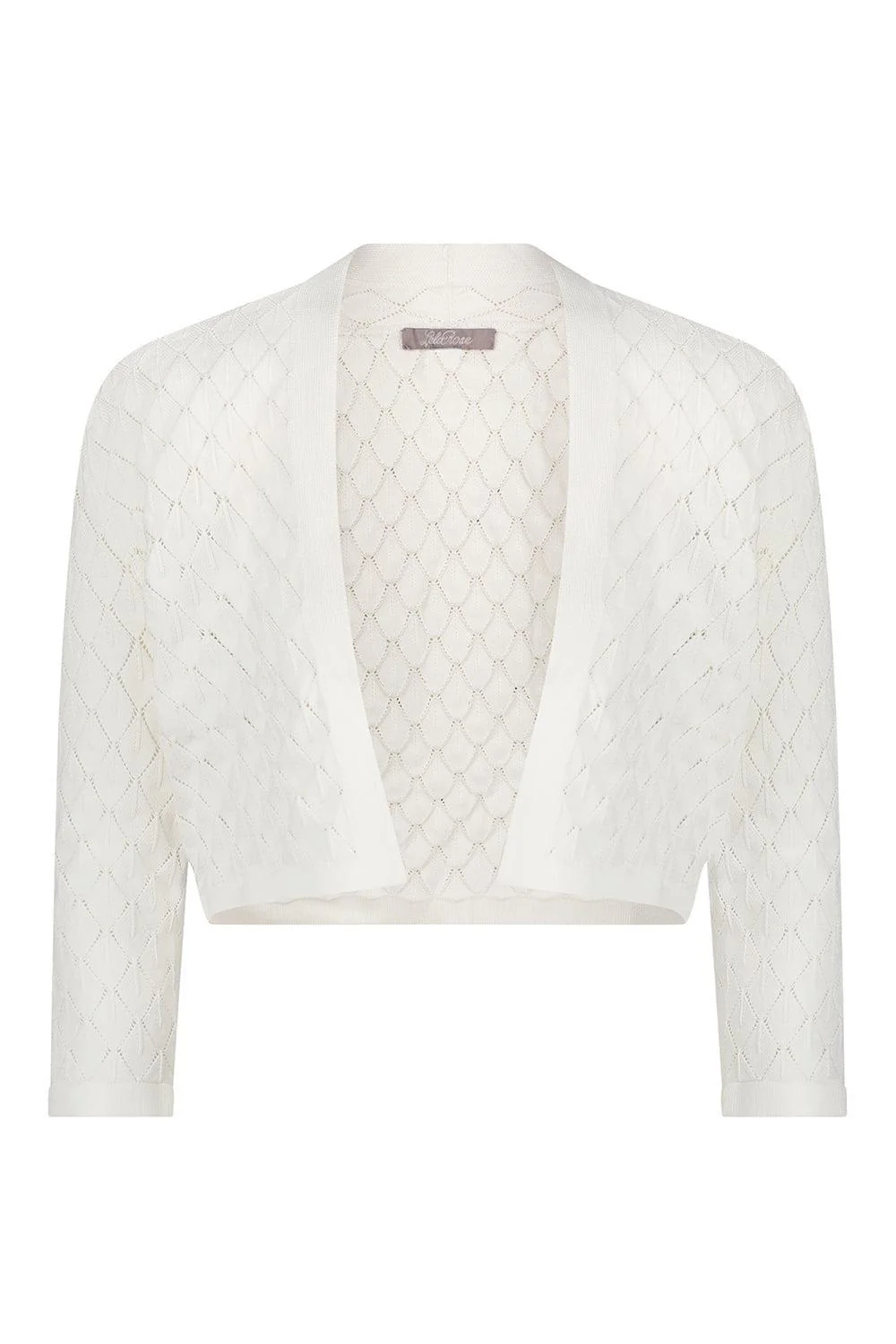 Three Quarter Sleeve Knit Bolero - Ivory