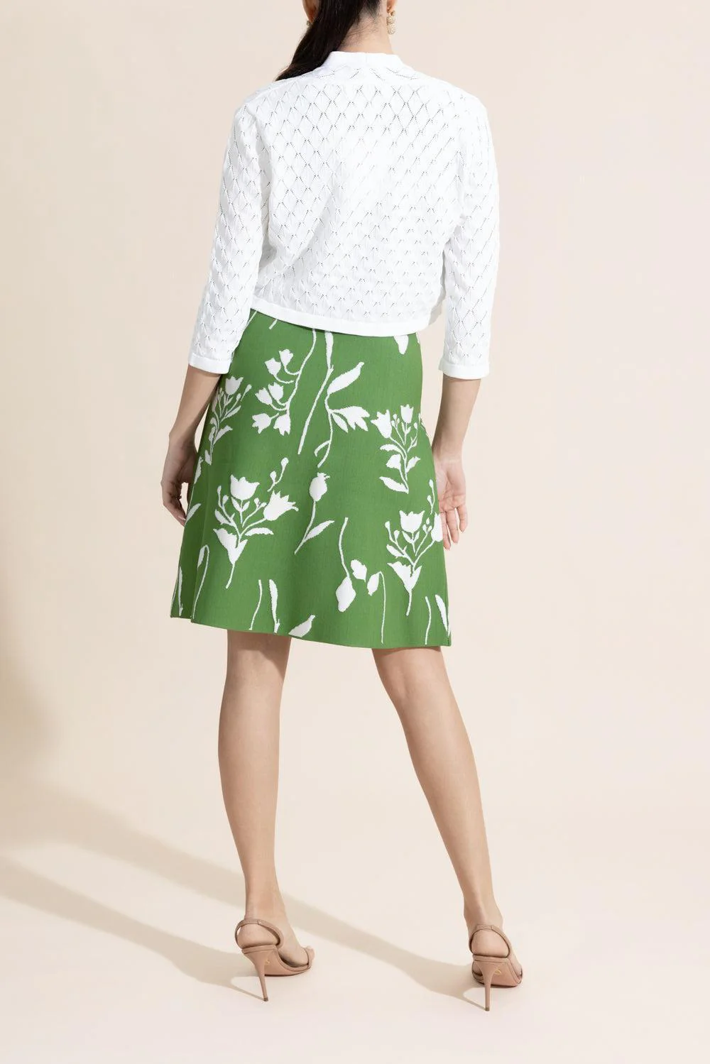 Three Quarter Sleeve Knit Bolero - Ivory - Image 4