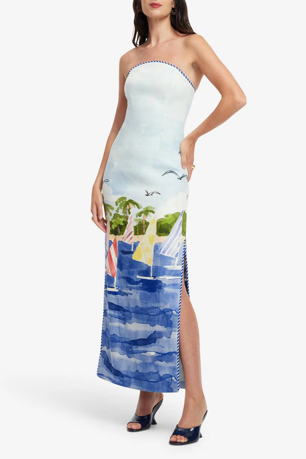 Ava Maxi Dress - Nautical Print - Image 2