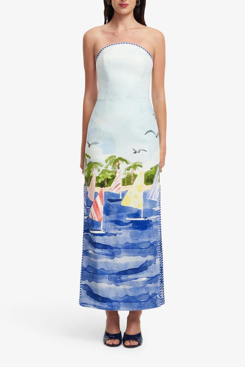 Ava Maxi Dress - Nautical Print - Image 4