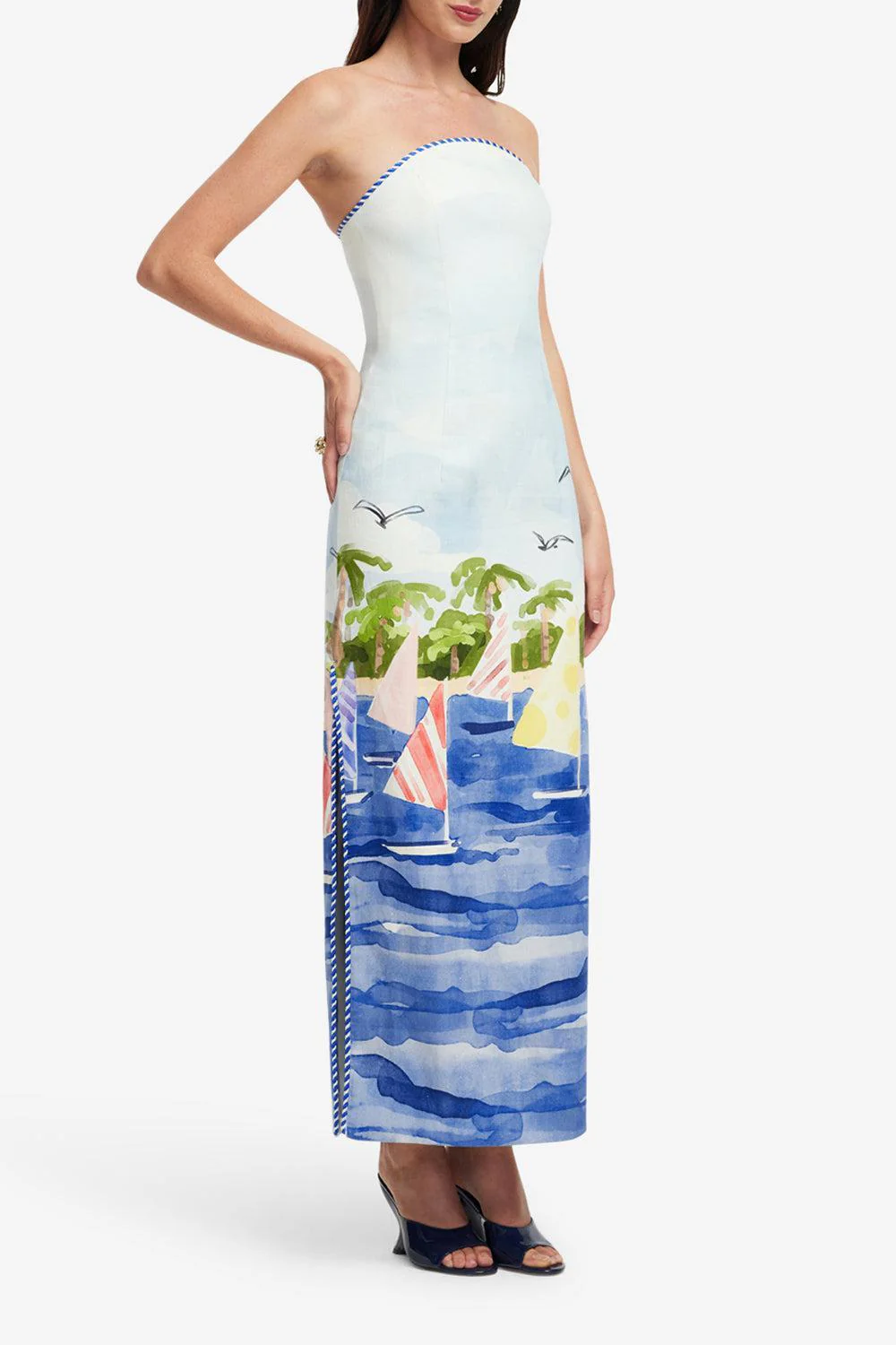 Ava Maxi Dress - Nautical Print - Image 5