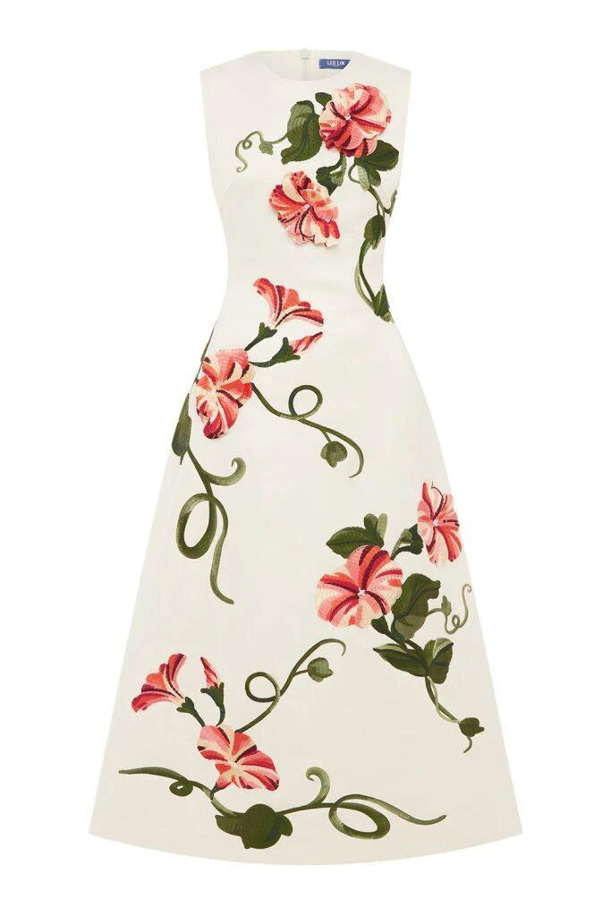 Cleo Dress - Vine Print Snow