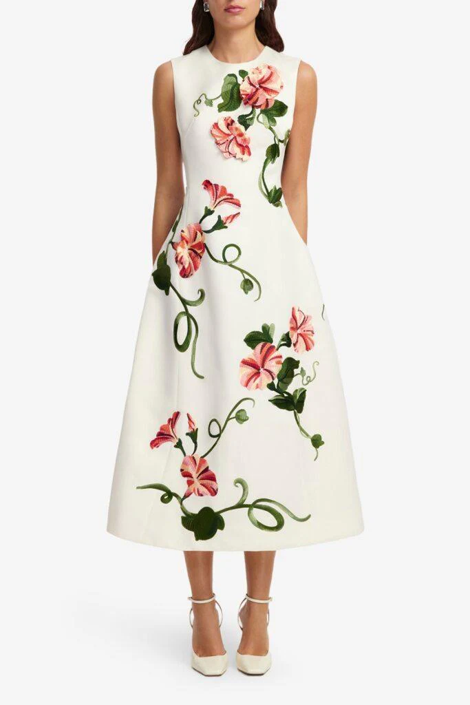 Cleo Dress - Vine Print Snow - Image 2