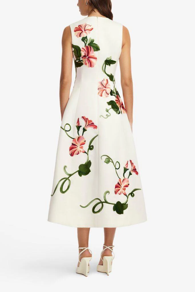 Cleo Dress - Vine Print Snow - Image 6