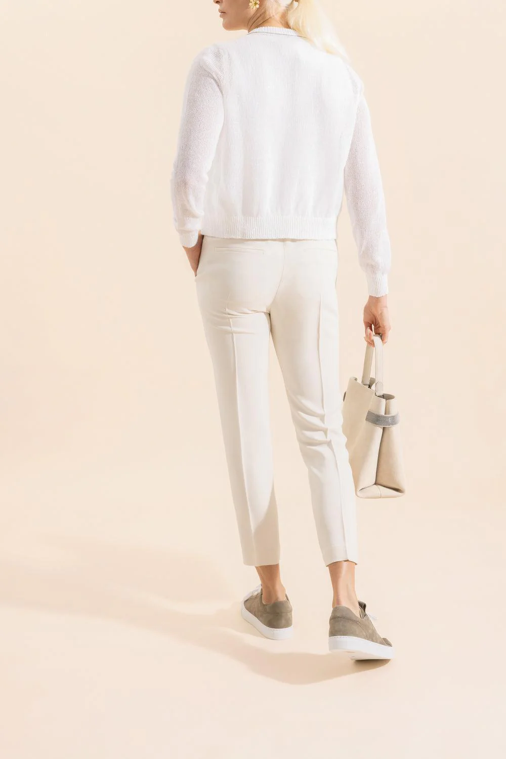 Linen Silk Paillette Cropped Cardigan - Image 4