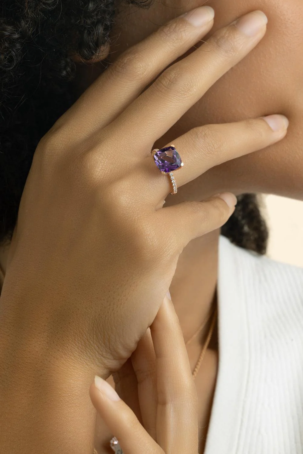 Amethyst Diamond Ring - Image 2