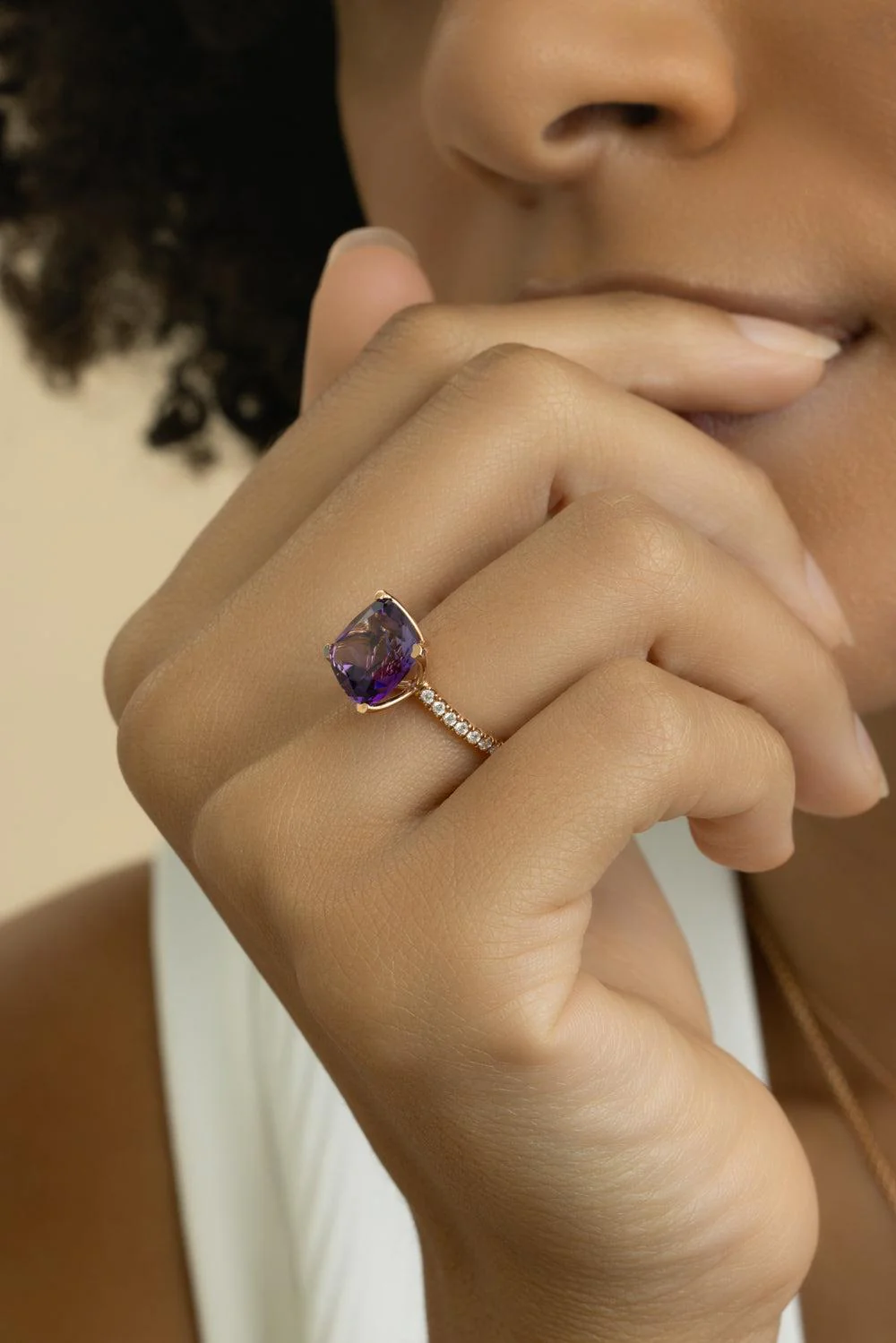 Amethyst Diamond Ring - Image 4