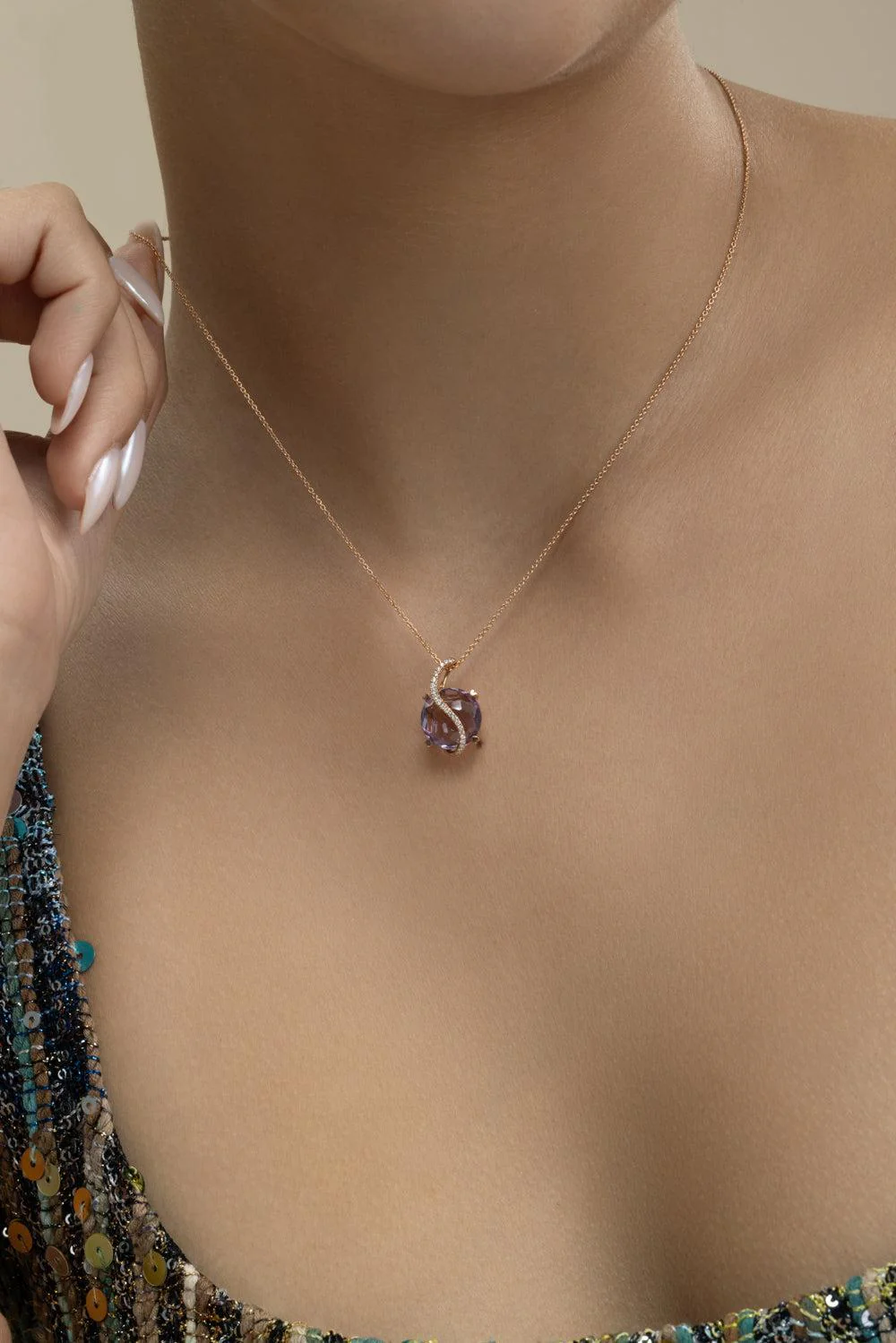 Amethyst Round De France Necklace - Image 3