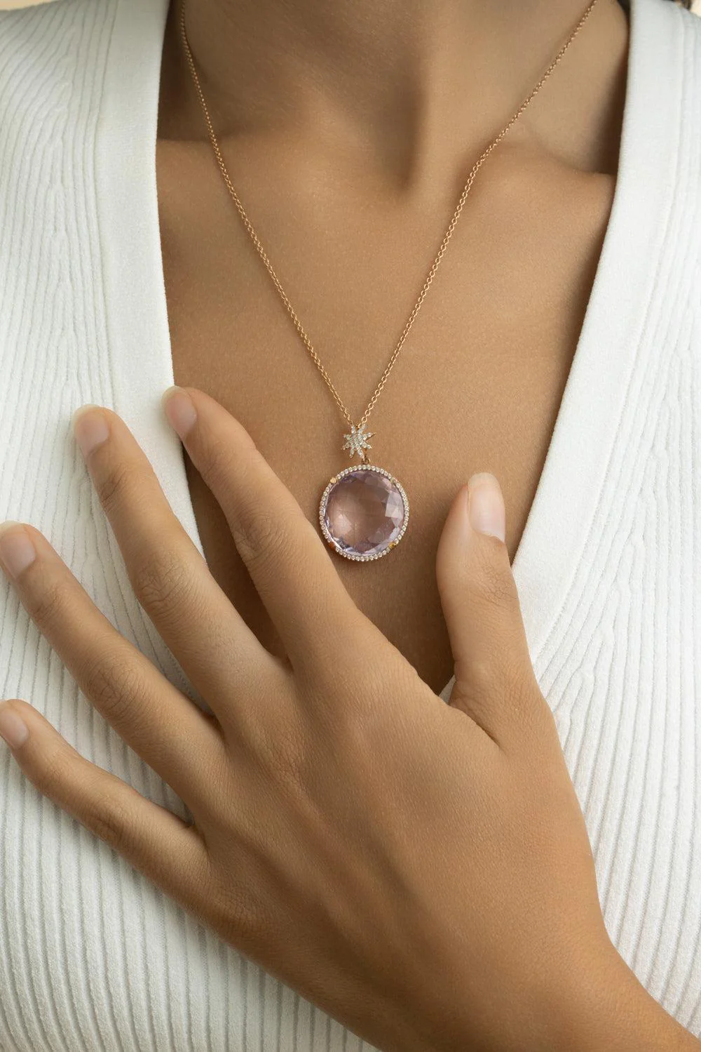 Amethyst Star Bail Necklace - Image 3