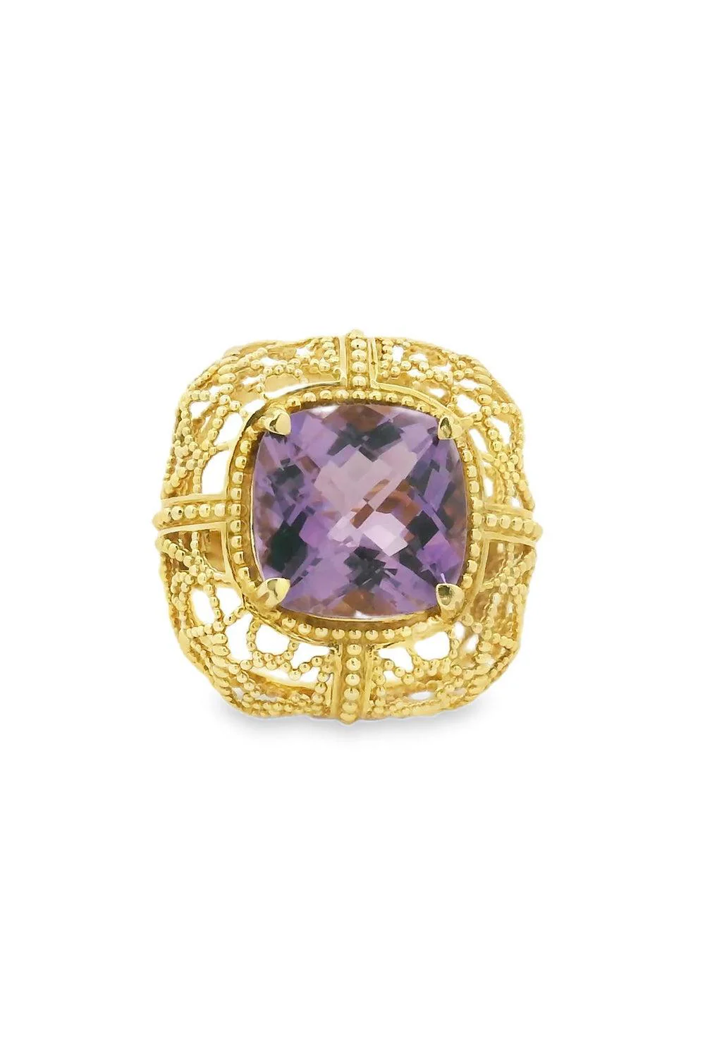Amethyst Textured Ring