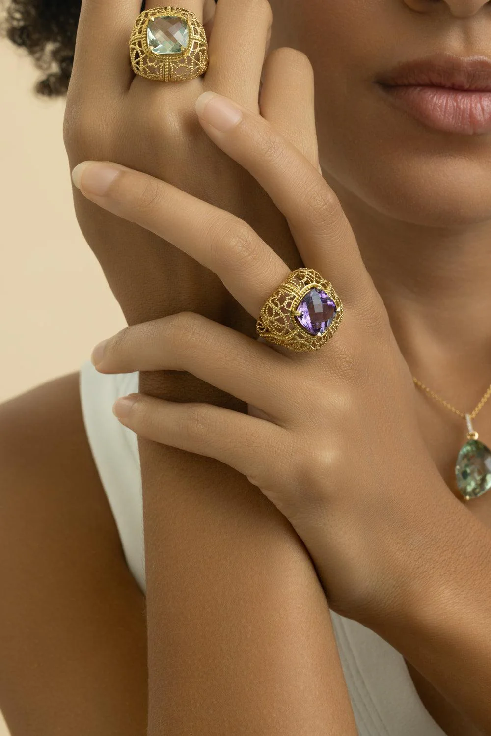 Amethyst Textured Ring - Image 4