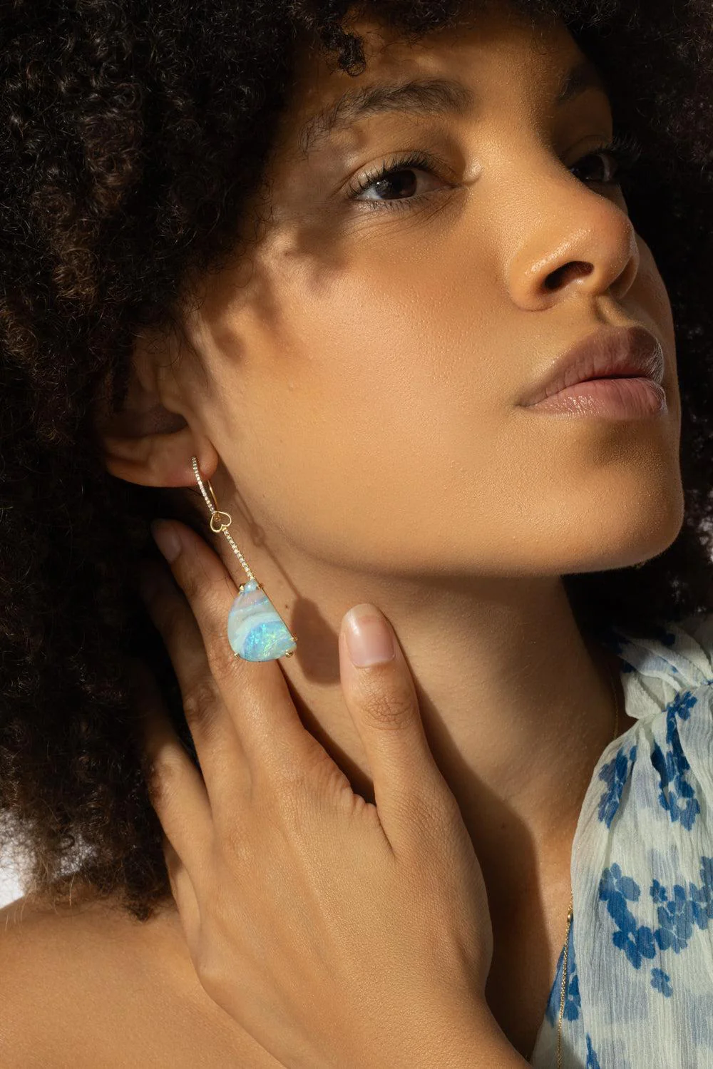 Australian Boulder Opal Diamond Earrings - Image 2