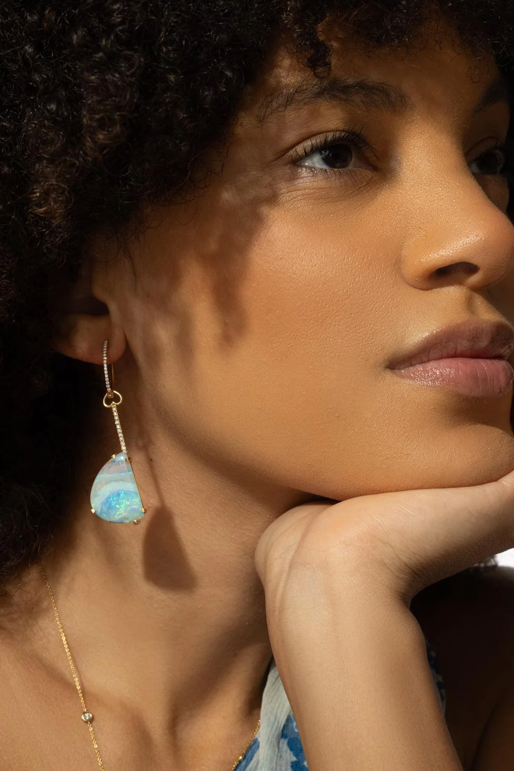 Australian Boulder Opal Diamond Earrings - Image 3