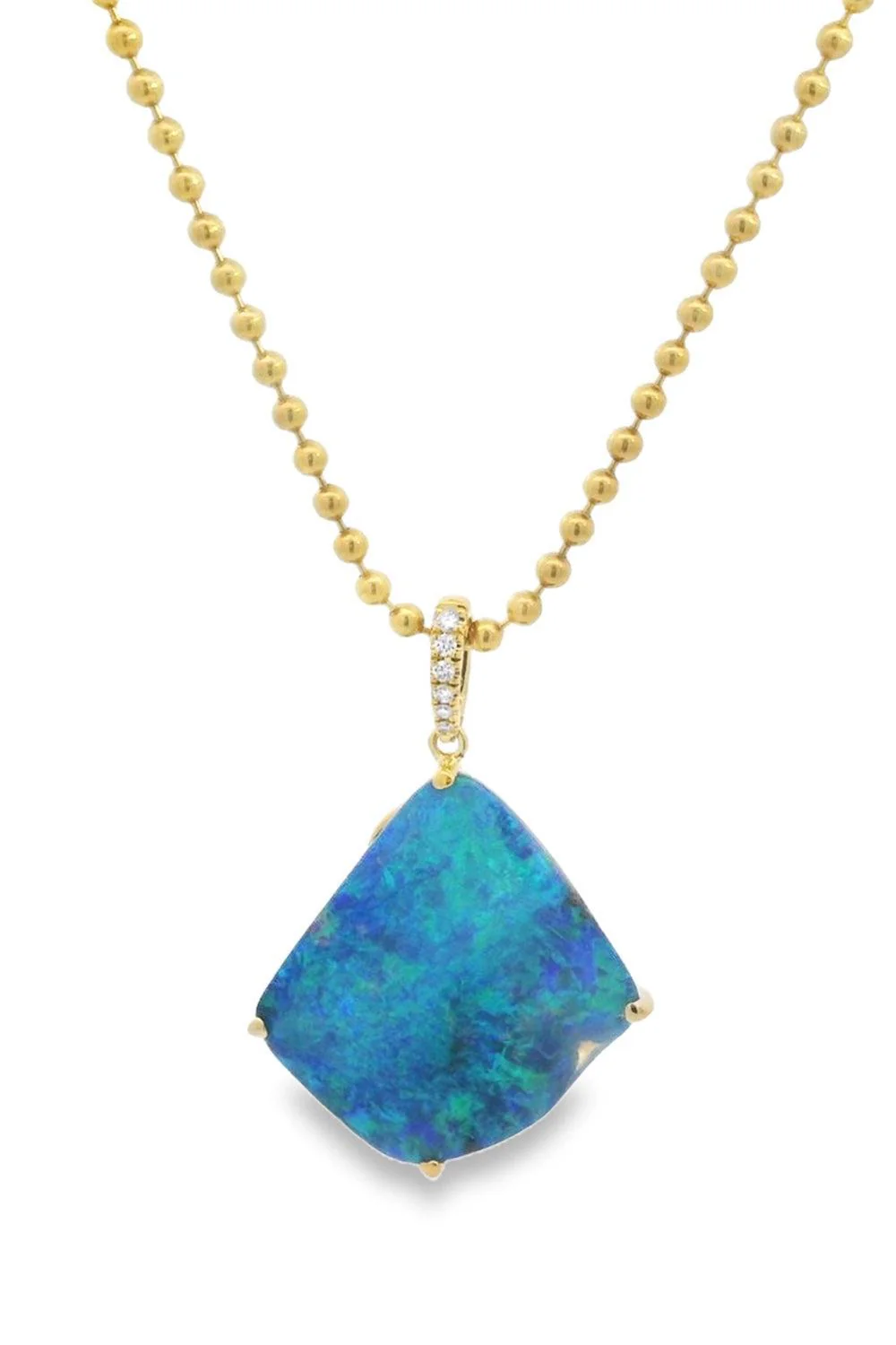 Australian Boulder Opal Diamond Necklace