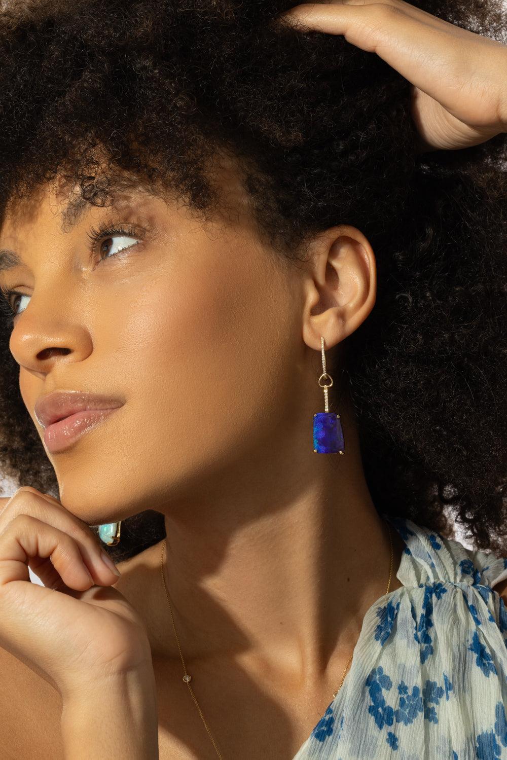 Australian Boulder Opal Drop Earrings - Image 2