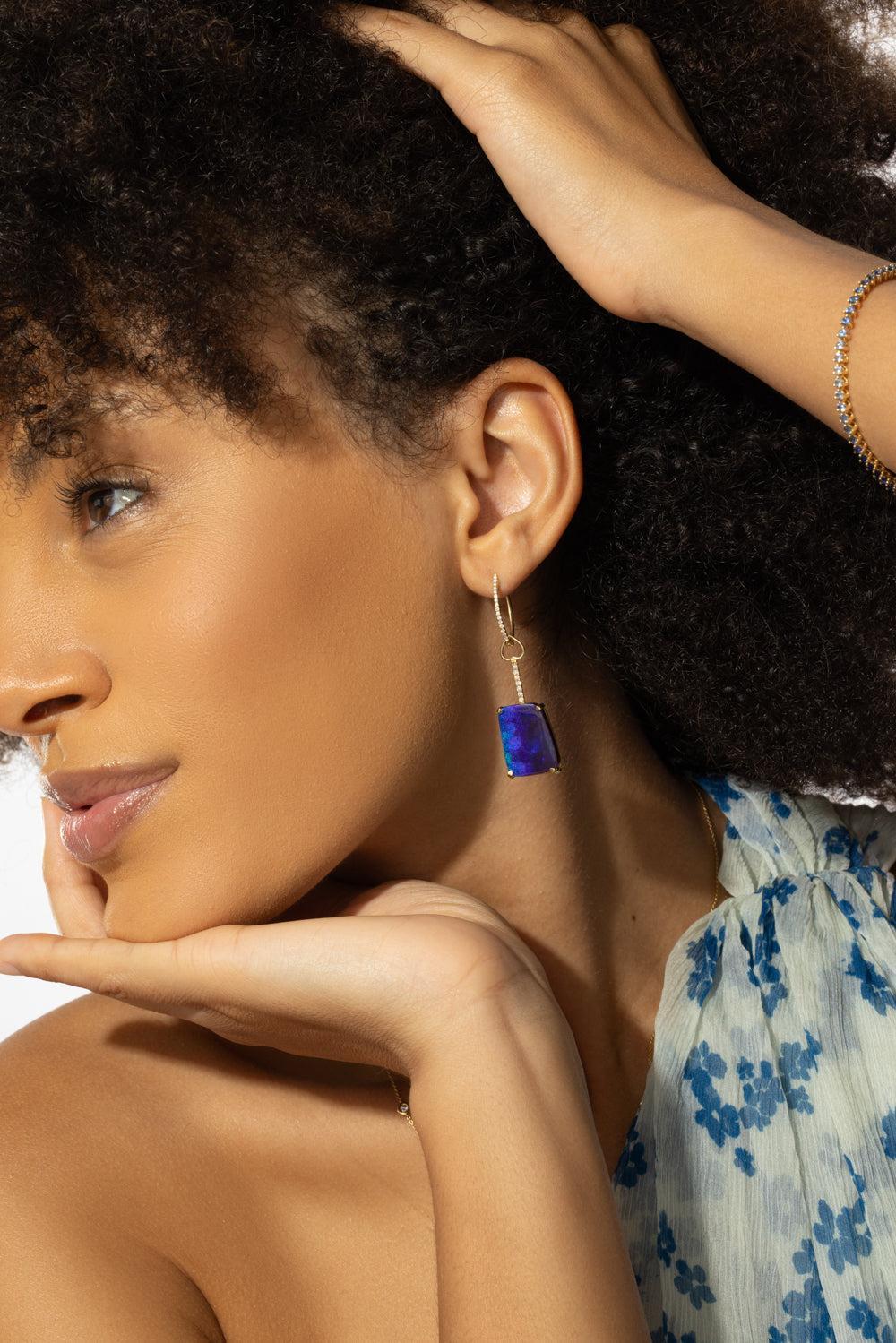 Australian Boulder Opal Drop Earrings - Image 4