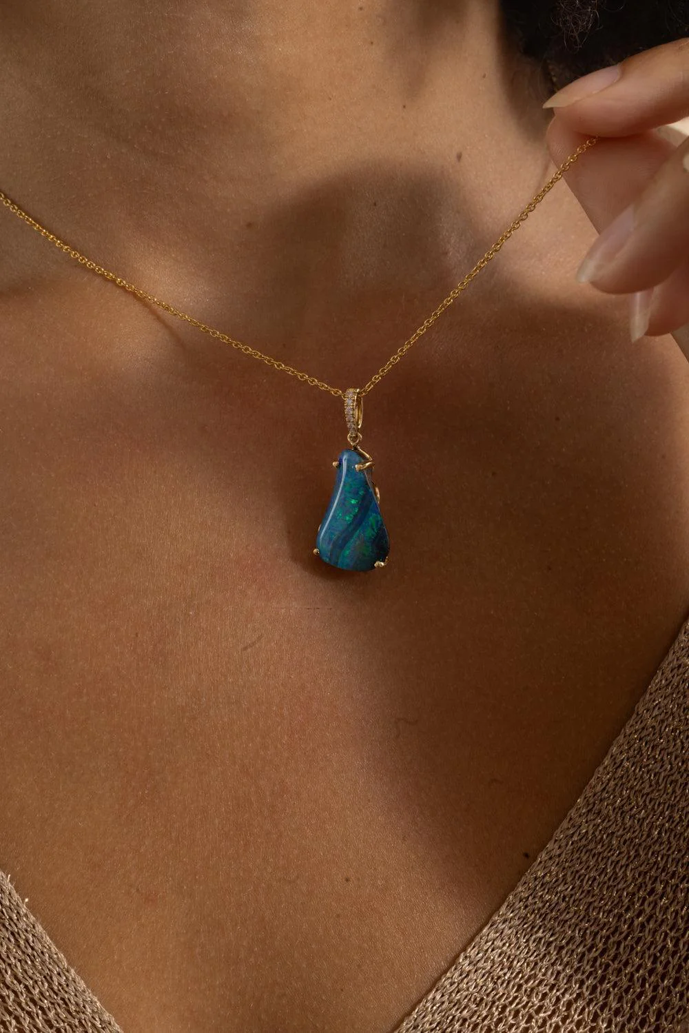Australian Opal Boulder Pendant Necklace - Image 3