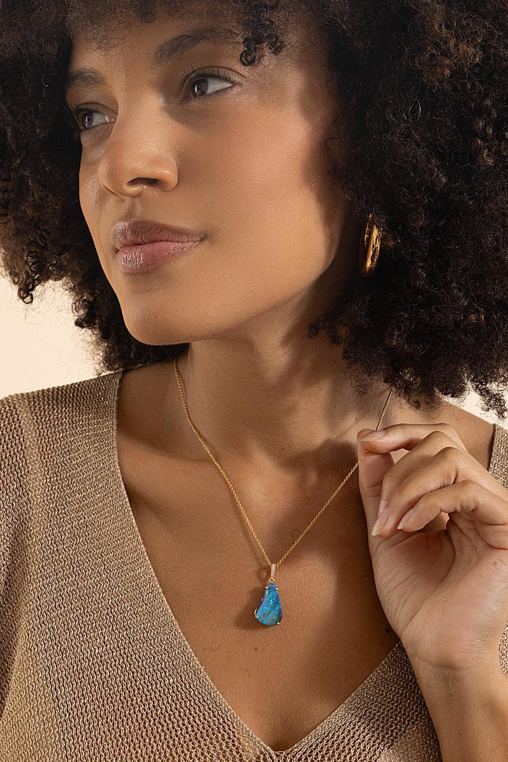 Australian Opal Boulder Pendant Necklace - Image 4