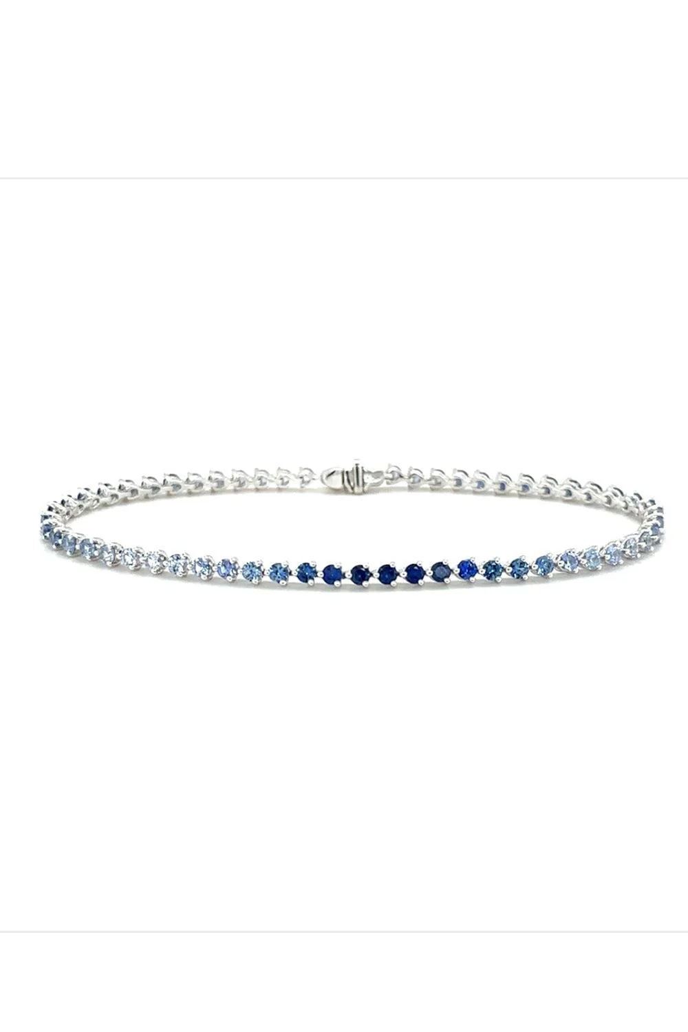 Blue Sapphire Ombre Bracelet - White Gold