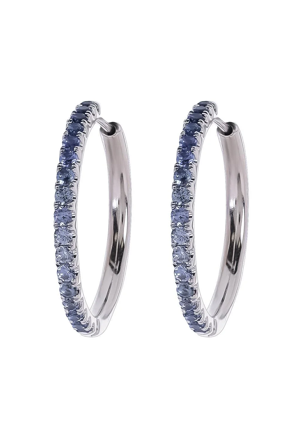 Blue Sapphire Ombre Hoop Earrings