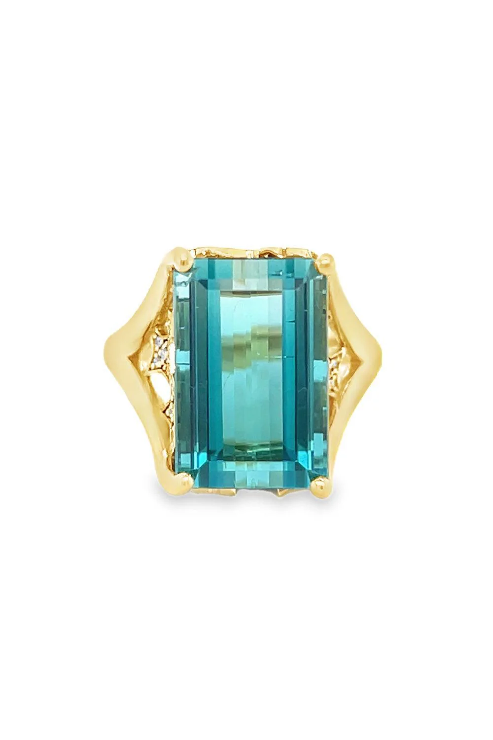 Blue Tourmaline Diamond Ring