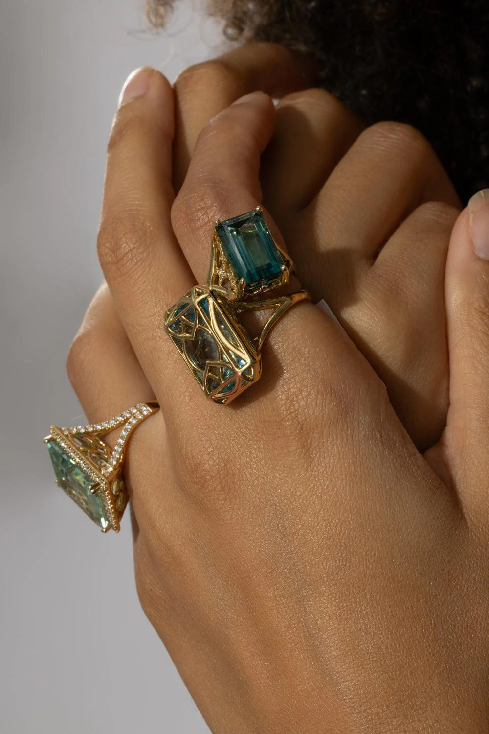 Blue Tourmaline Diamond Ring - Image 4