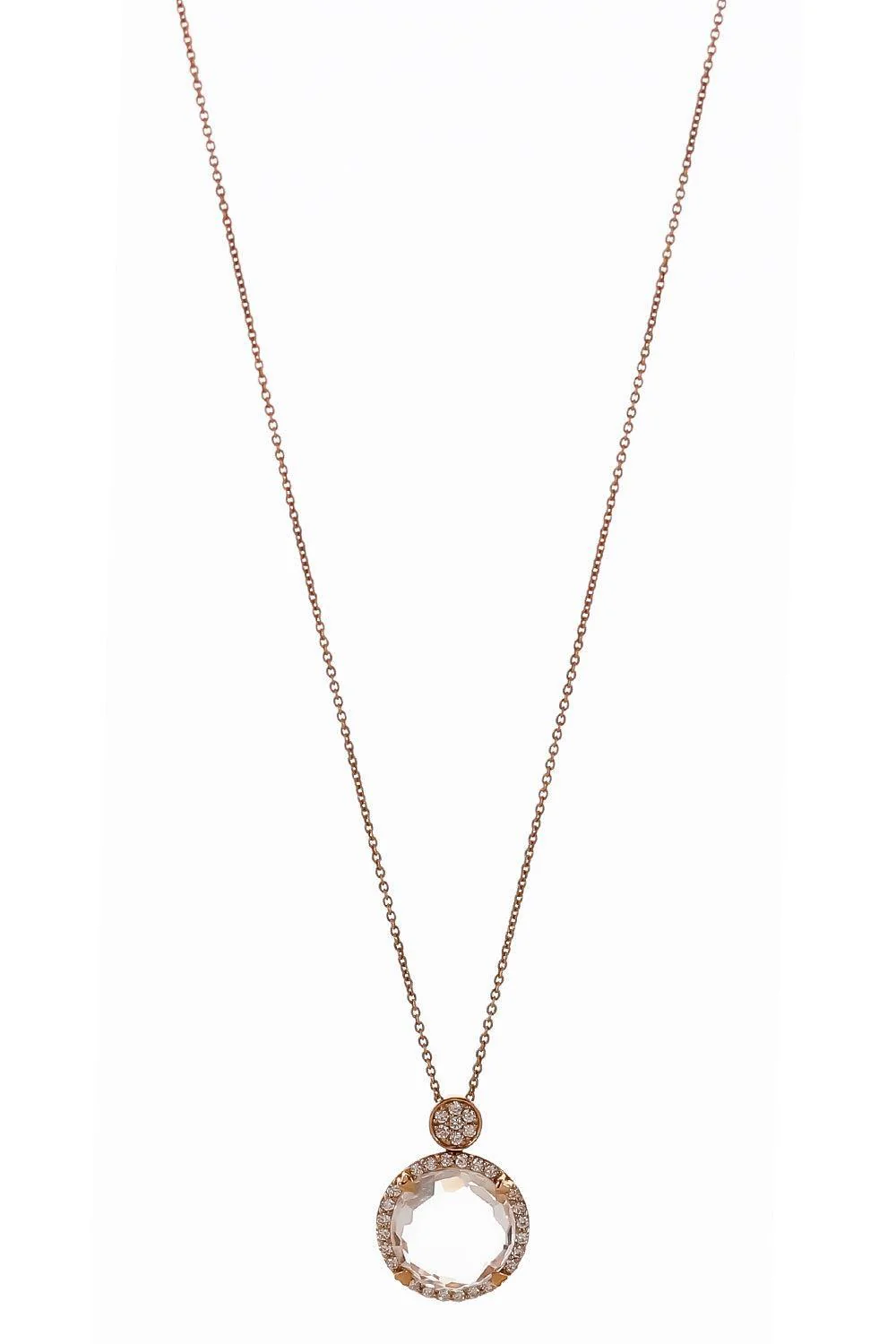 Clear Quartz Round Pendant Necklace