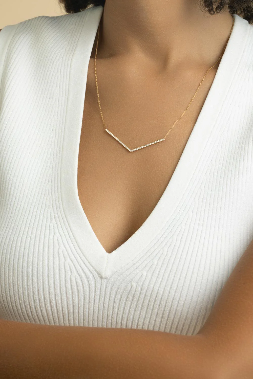 Diamond Chevron Necklace - Image 2