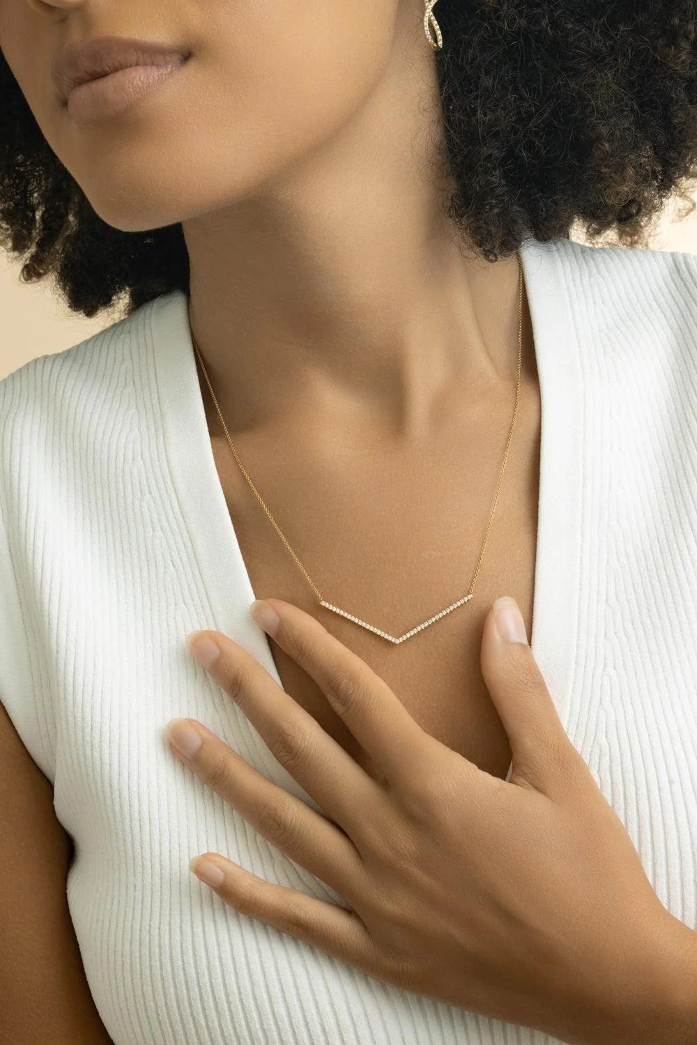 Diamond Chevron Necklace - Image 3