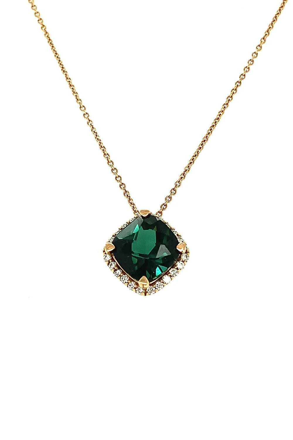 Diamond Indicolite Pendant Necklace