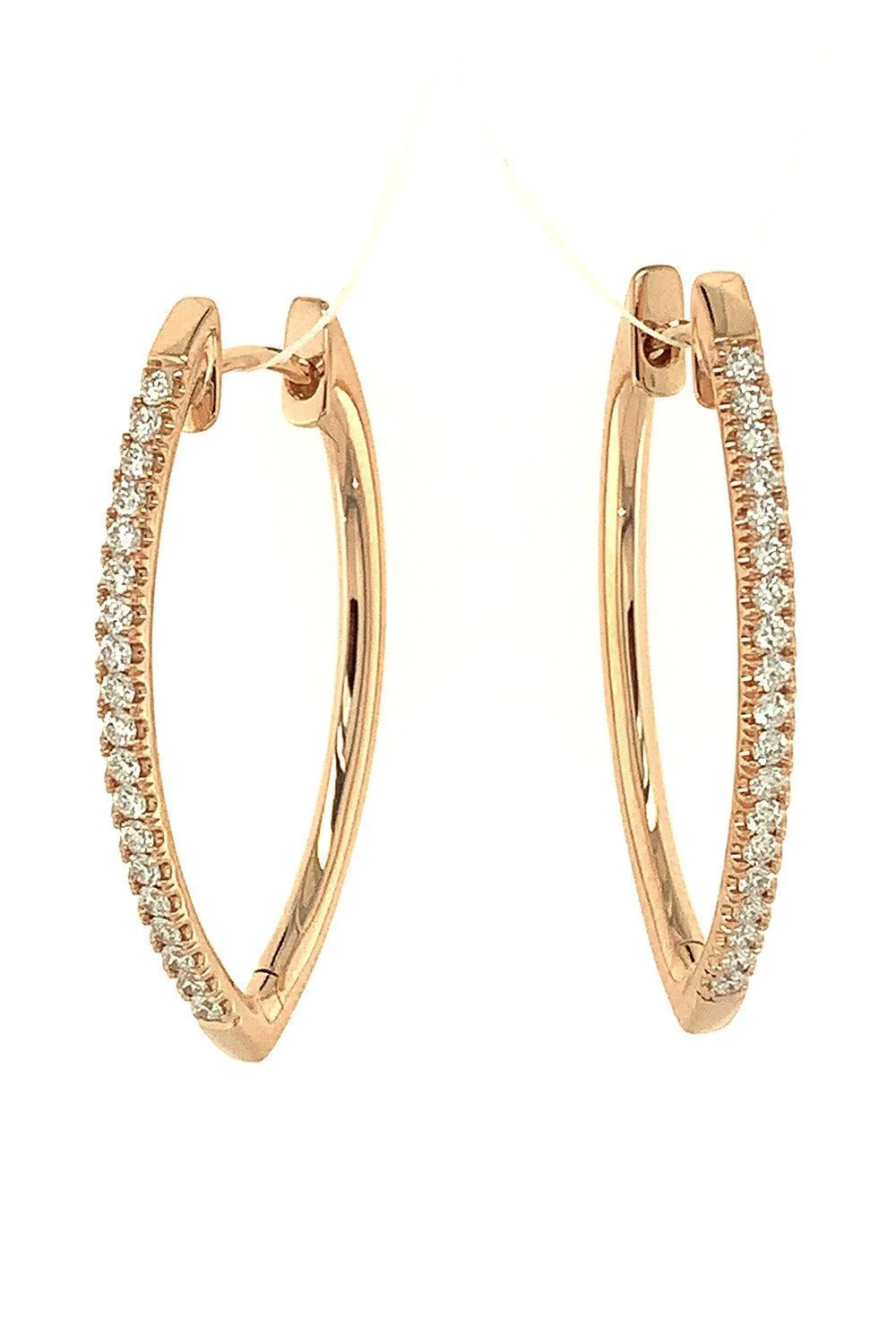 Diamond Pear Hoop Earrings
