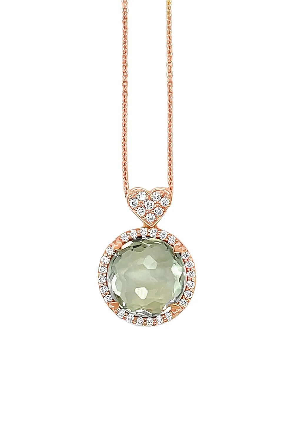 Diamond Quartz Round Necklace