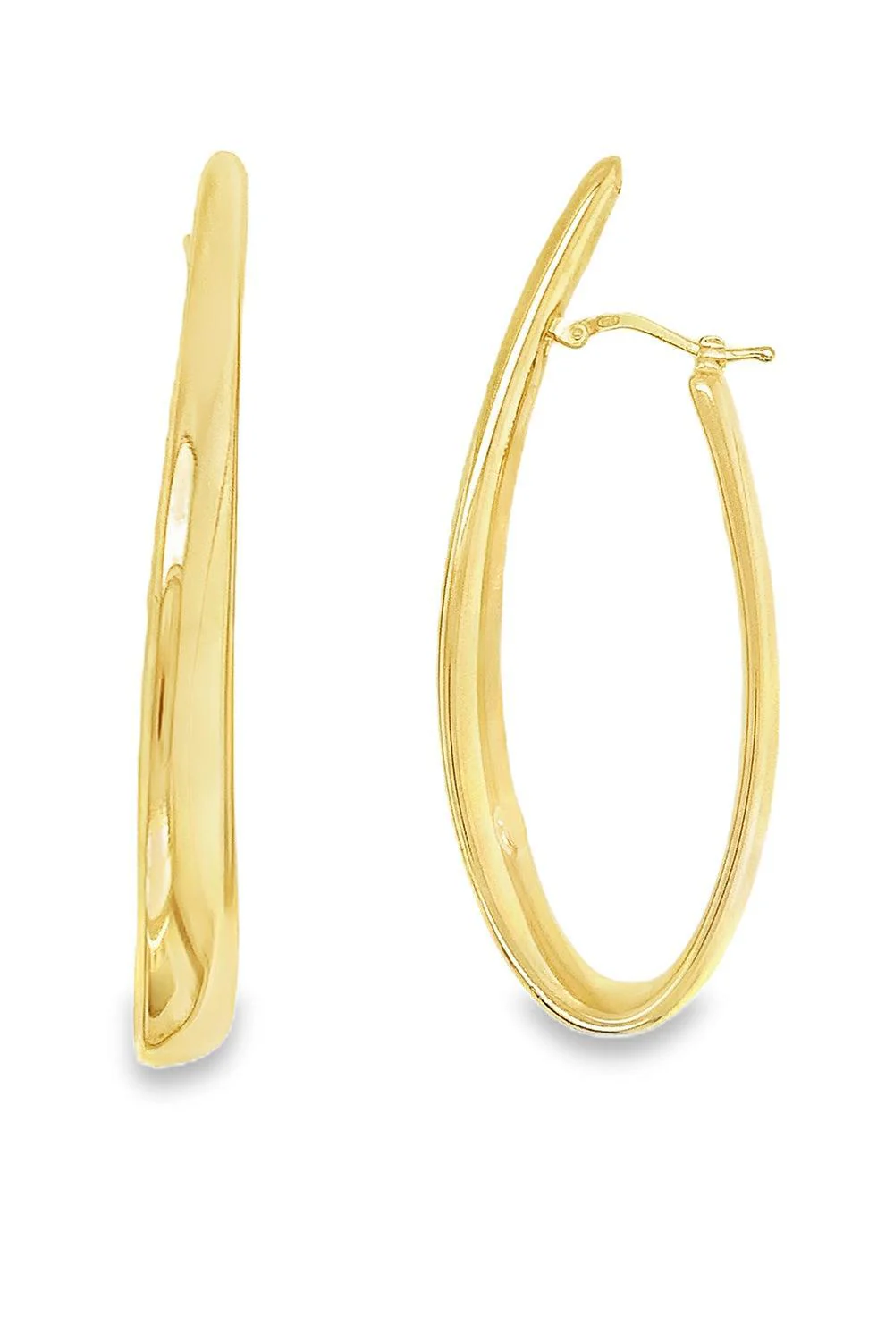 Elongated Curved Hoop Earrings