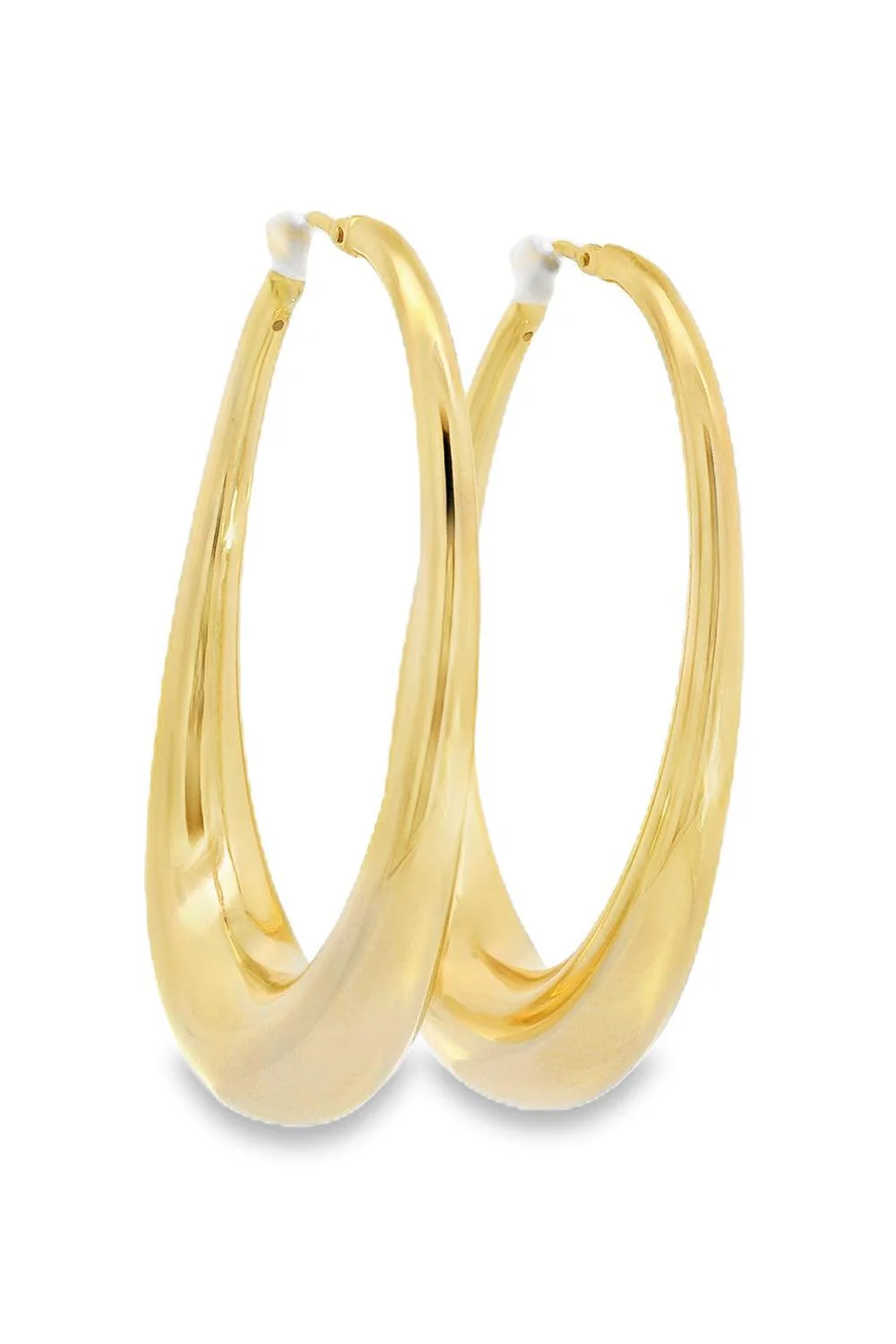 Elongated Oval Hoop Earrings - Image 5