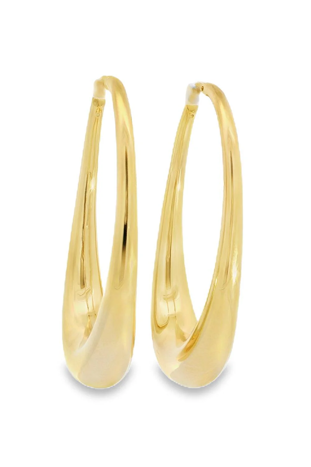 Elongated Oval Hoop Earrings - Image 6