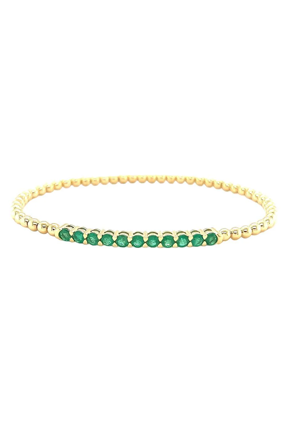 Emerald Stretch Beaded Bracelet