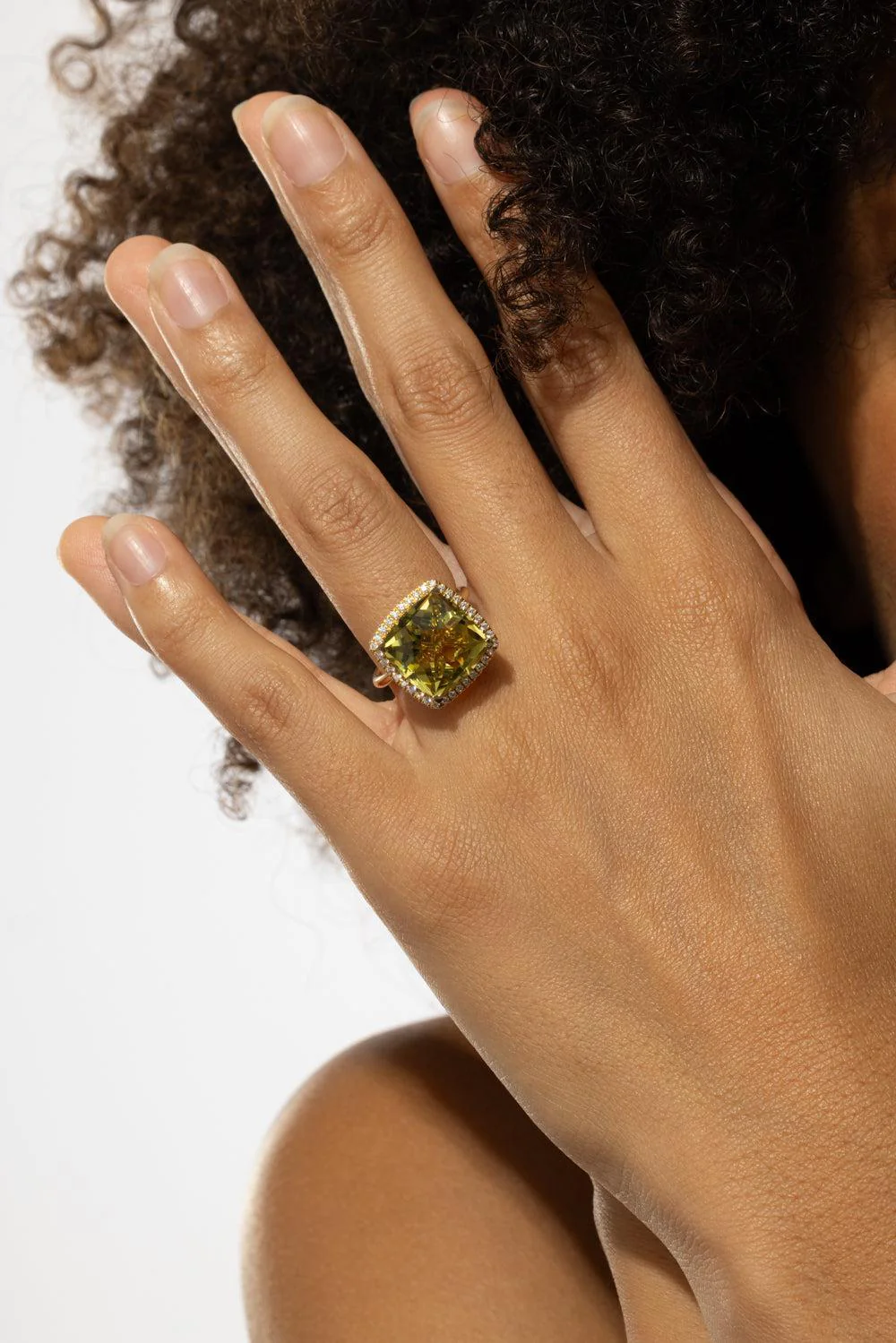 Lemon Quartz Cushion Ring - Image 3