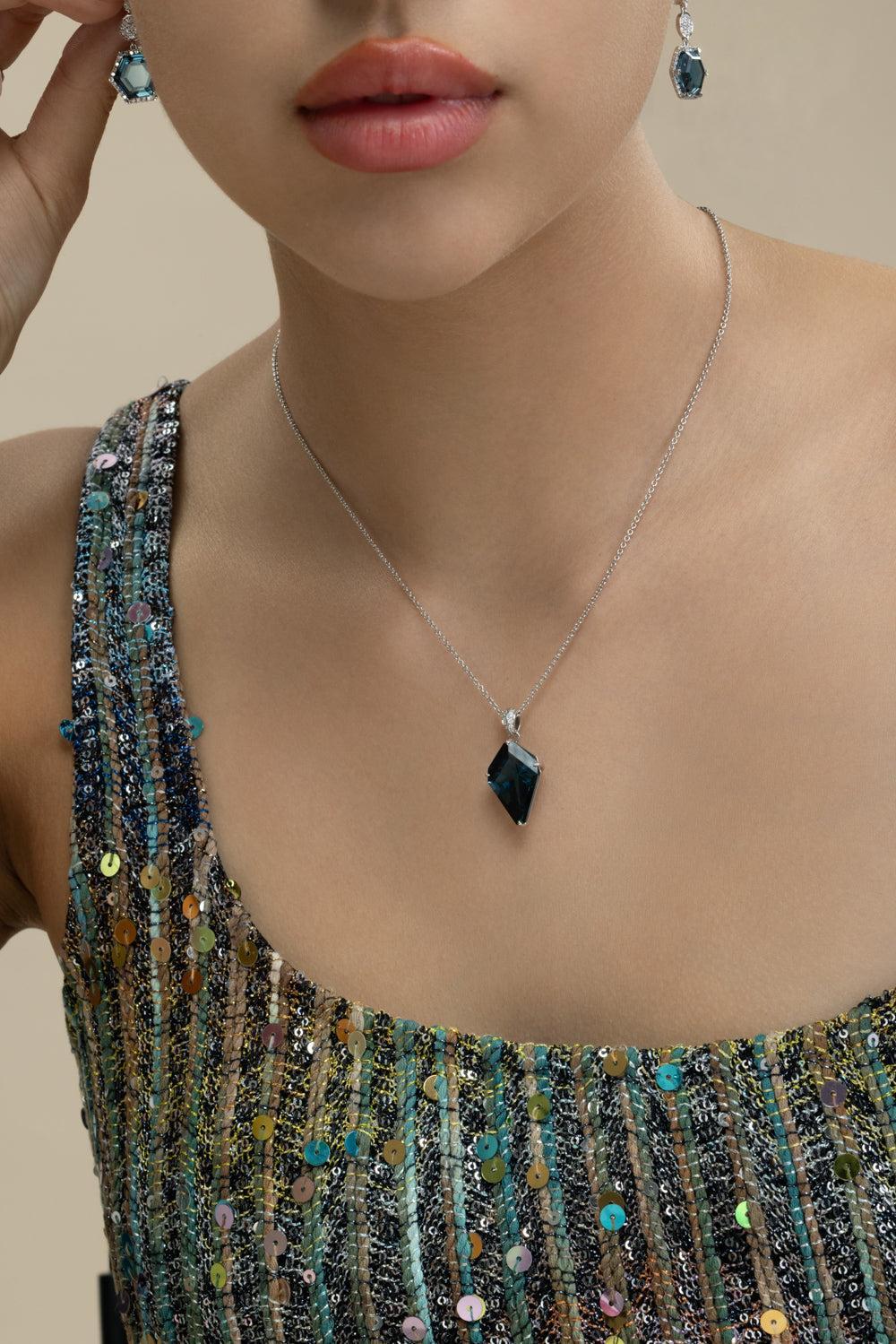 London Blue Topaz Kite Necklace