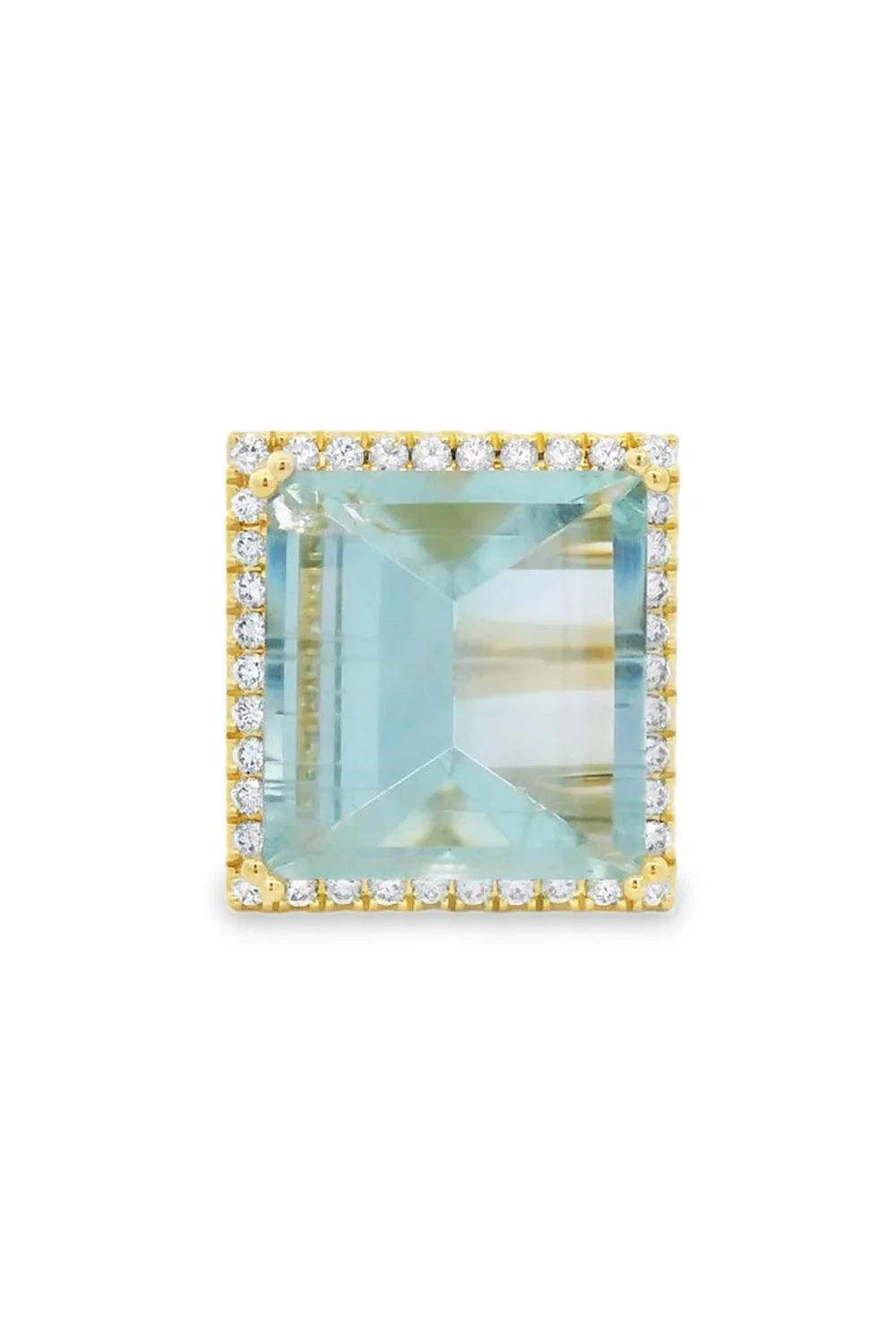 Mirror Cut Green Beryl Ring